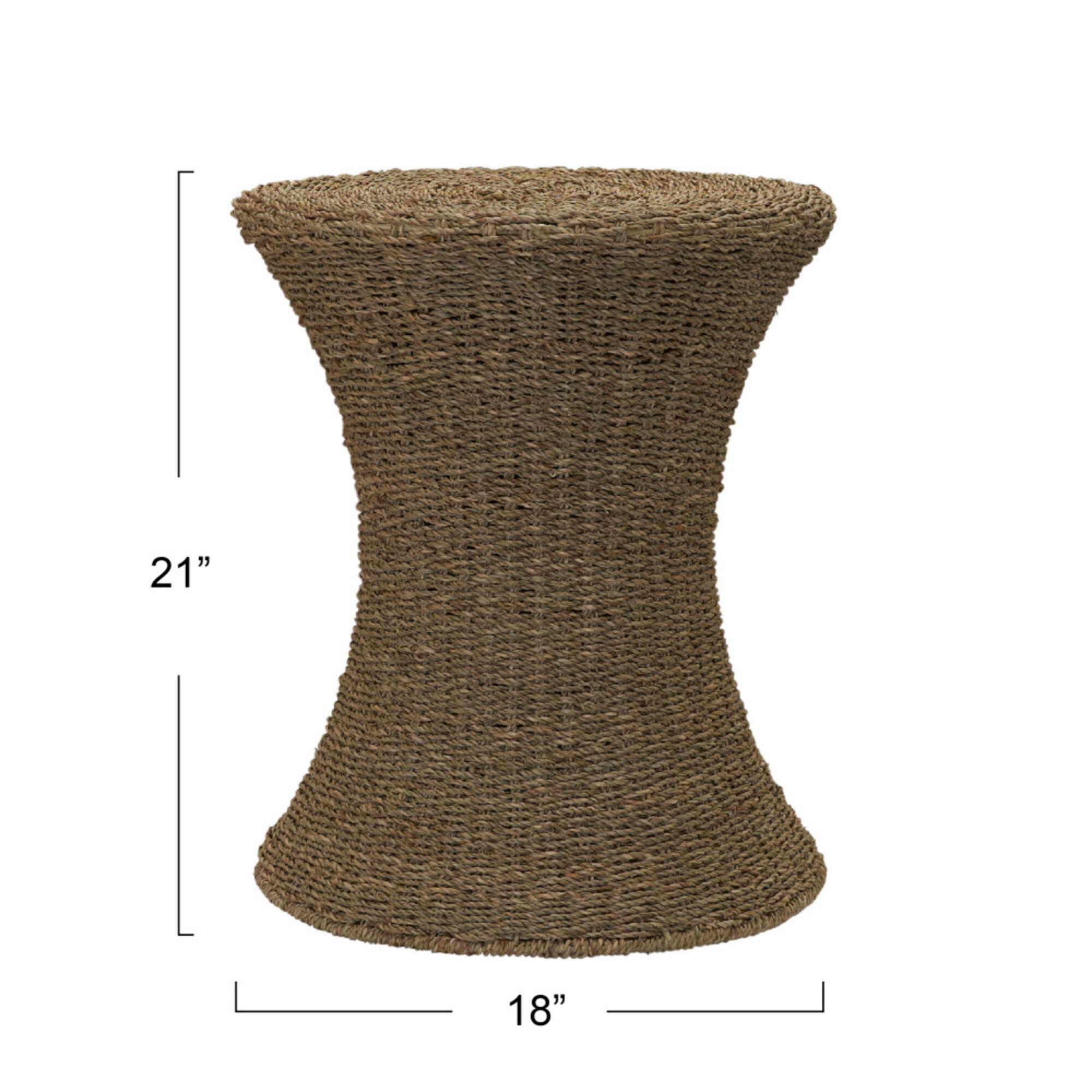 Household Essentials 21" Woven Seagrass Hourglass End Table